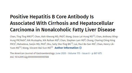 NAFLD and Hepatitis B