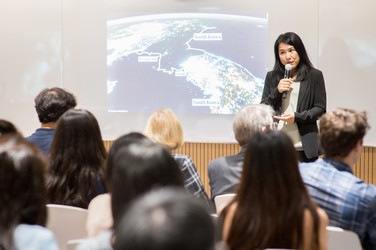 Suki Kim gives her lecture on North Korea