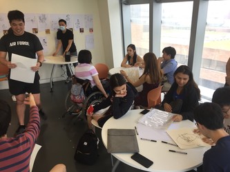 Students participate in a workshop conducted by Beyond Visual Projects