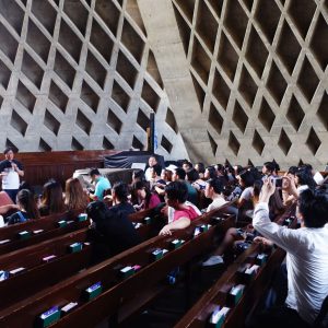 Prof. Chiu Hao-hsiu, Chair of THU's Department of Architecture, giving a lecture to our students at the Luce Chapel