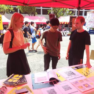 Robin Albrecht at an Amnesty International Hong Kong Youth event