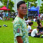 梁栢堅出席添馬公園罷課集會,支持學生。