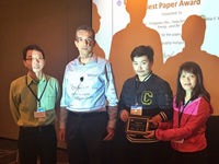 Mr. ZHANG Hang, Mr. ZHU Fengyuan, Mr. LI Haocheng, Prof. YOUNG Fung Yu, and Prof. YU Bei Received the Best Paper Award at ACM International Symposium on Physical Design (ISPD 2017)