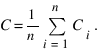 {C} = {1}/{n} sum{i=1}{n} {C_i}. {C} = {1}/{n} sum{i=1}{n} {C_i}.