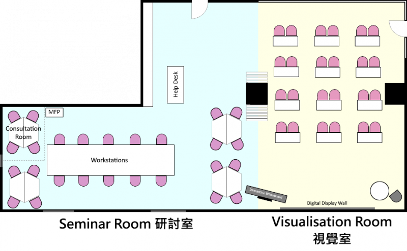 Floor plan of Digital Scholarship Lab