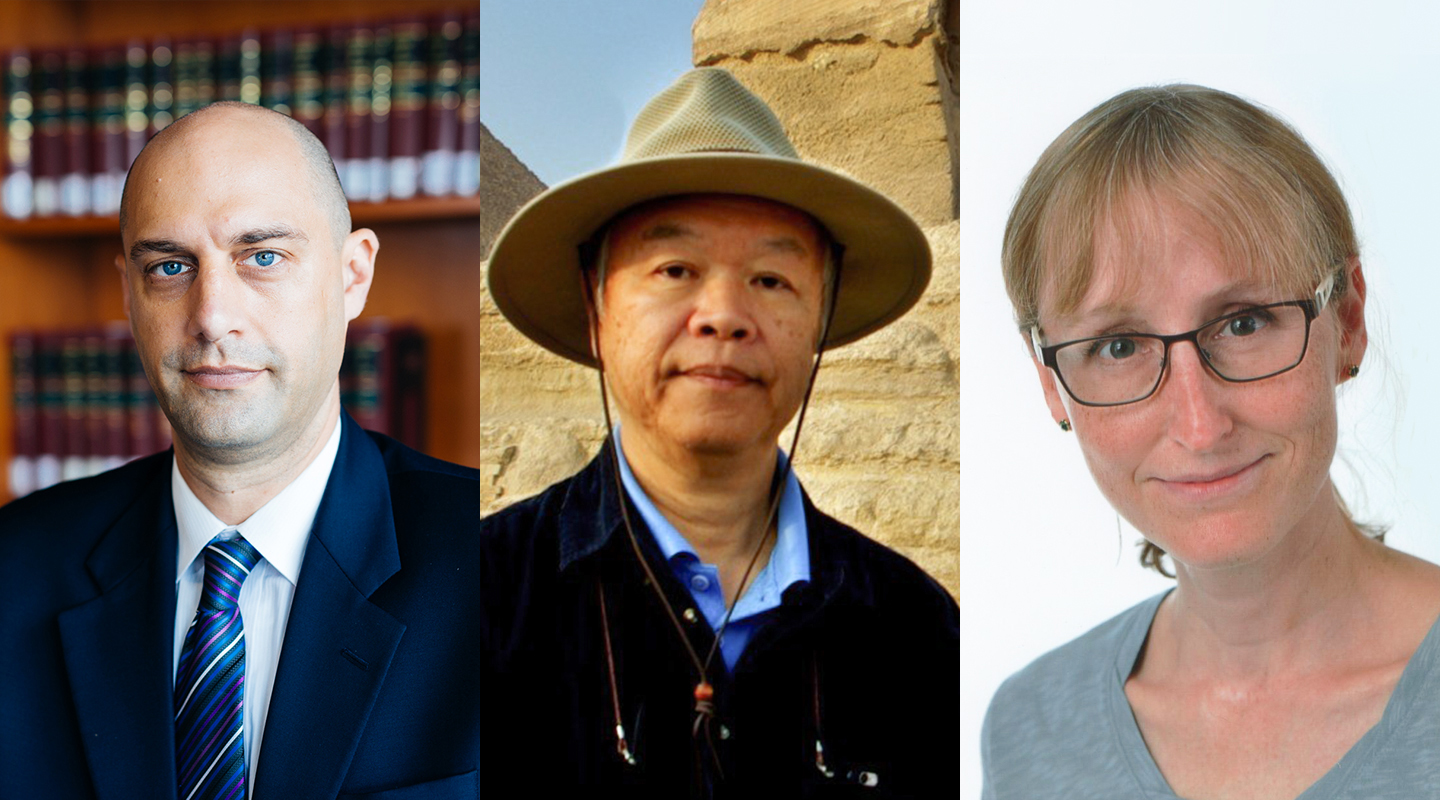 From left: Prof. Bryan Mercurio, Prof. Poo Mu-chou and Prof. Annett Schirmer