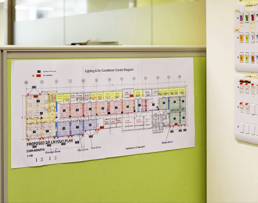 Light and air-conditioning zoning at the ITSC <em>(Photo by ISO staff)</em>