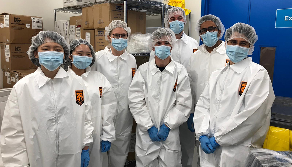 Jiwon (2nd left) with other participants of the Summer by Design workshop at a manufacturing facility tour.