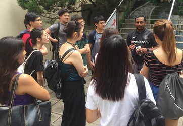 Students attend the Refugee Walk as led by Christian Action