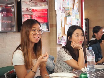 Students eat lunch at SLATE Feel Good Cafe