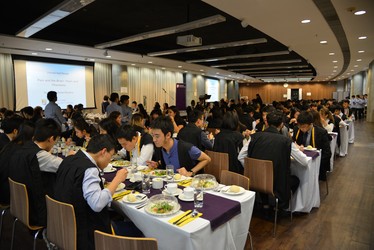 Students enjoy dinner at Formal Hall