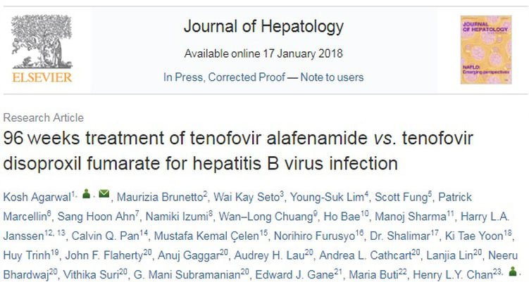 Tenofovir alafenamide for treating chronic hepatitis B