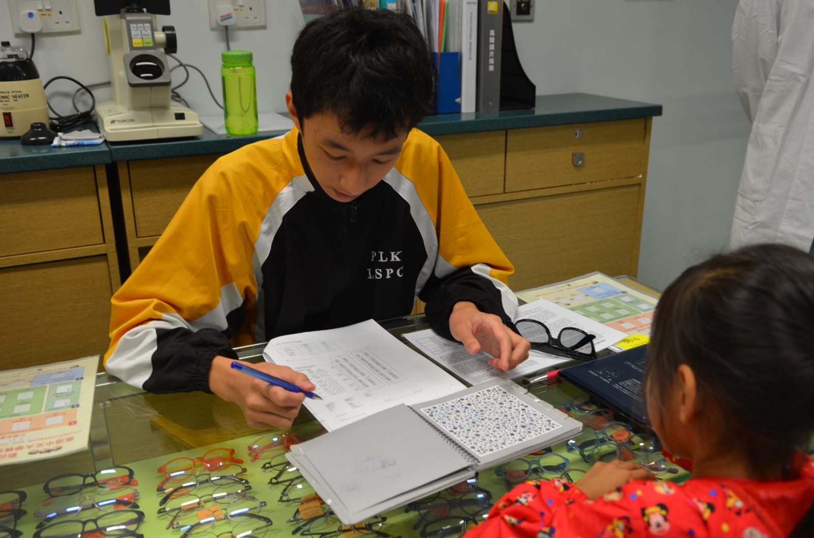 We have trained secondary school students to perform eye care investigations.