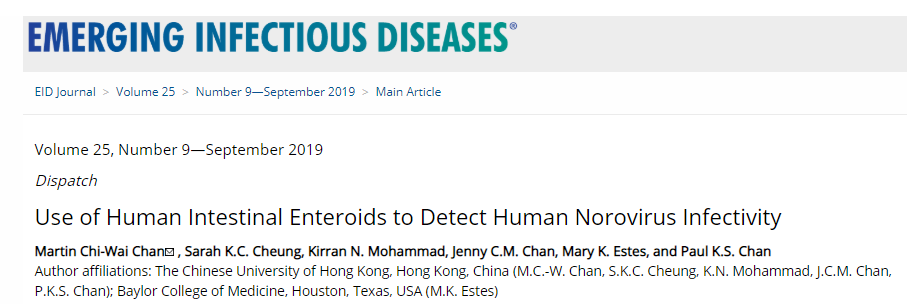 Detecting infectious norovirus by new culture system