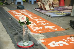 A sit-down protest organized by abode seekers’ concern group.