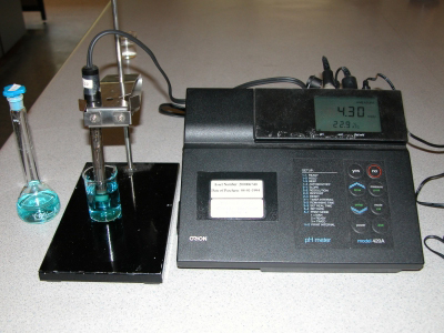 image: Measuring the pH values of the CuSO4 solutions with the pH Meter