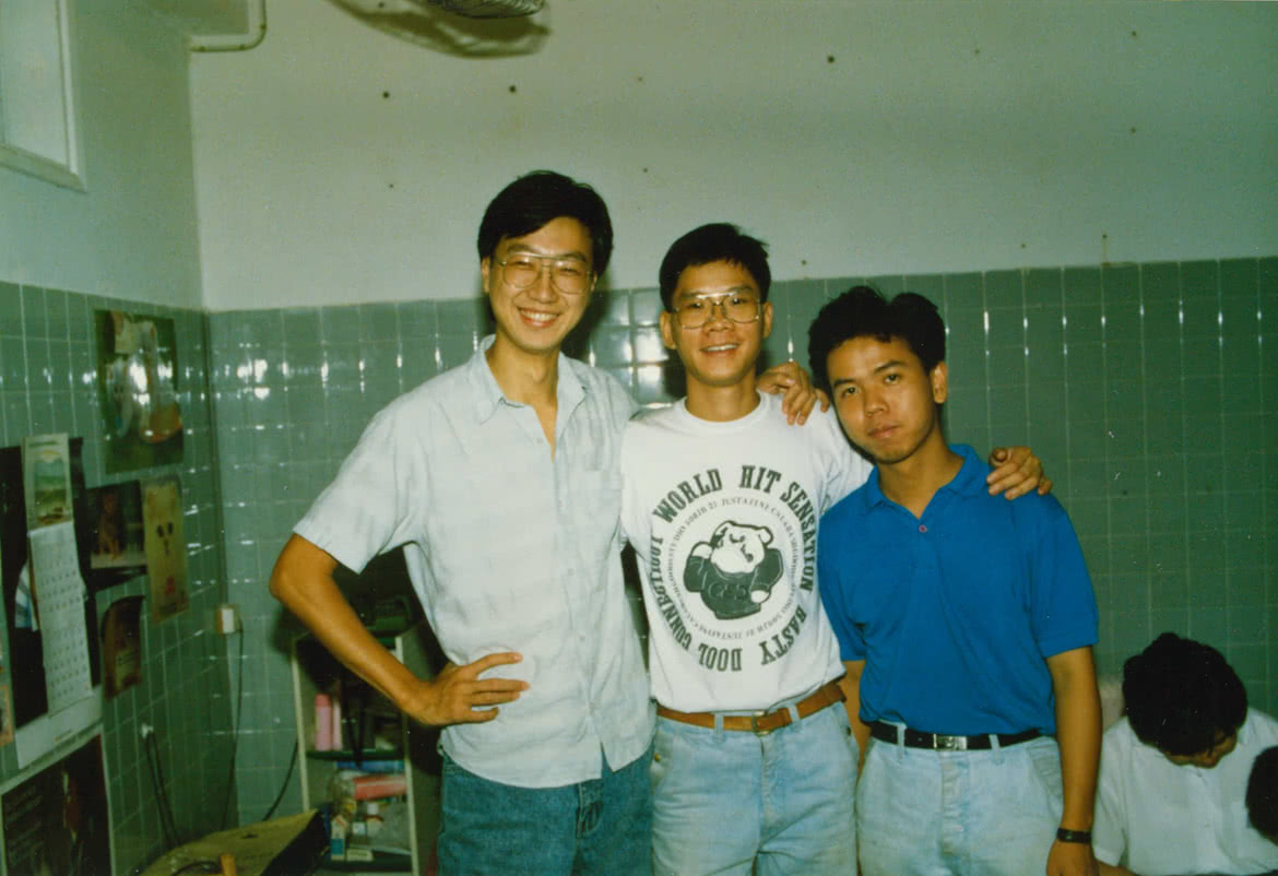 Stephen demolished the toilet in hostel with the help of two beloved brothers in Christ.