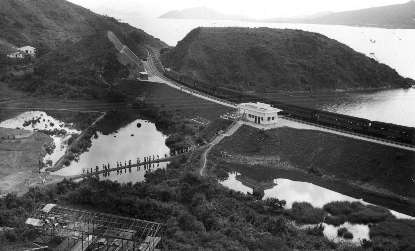 建設中的馬料水校址(1956)