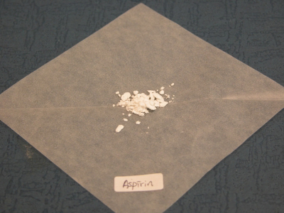 image: The aspirin isolated from the painkilling tablet