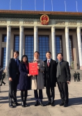 The winning team of SNSA 2-class award (from left): Prof William KK Wu, Research Assistant Professor of the Department of Anaesthesia and Intensive Care and the Institute of Digestive Diseases; Prof. Jun Yu, Professor of the Department of Medicine and Therapeutics; Prof. Joseph JY Sung, Vice-Chancellor and President of CUHK and Mok Hing Yiu Professor of Medicine; Prof. Francis KL Chan, Dean of the Faculty of Medicine; and Prof. Simon SM Ng, Professor of the Department of Surgery.