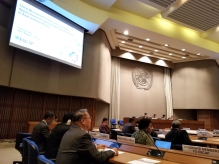 Professor Lin (back row, right) speaking in The Third Ministerial Conference on Space Applications for Sustainable Development in Asia and the Pacific.