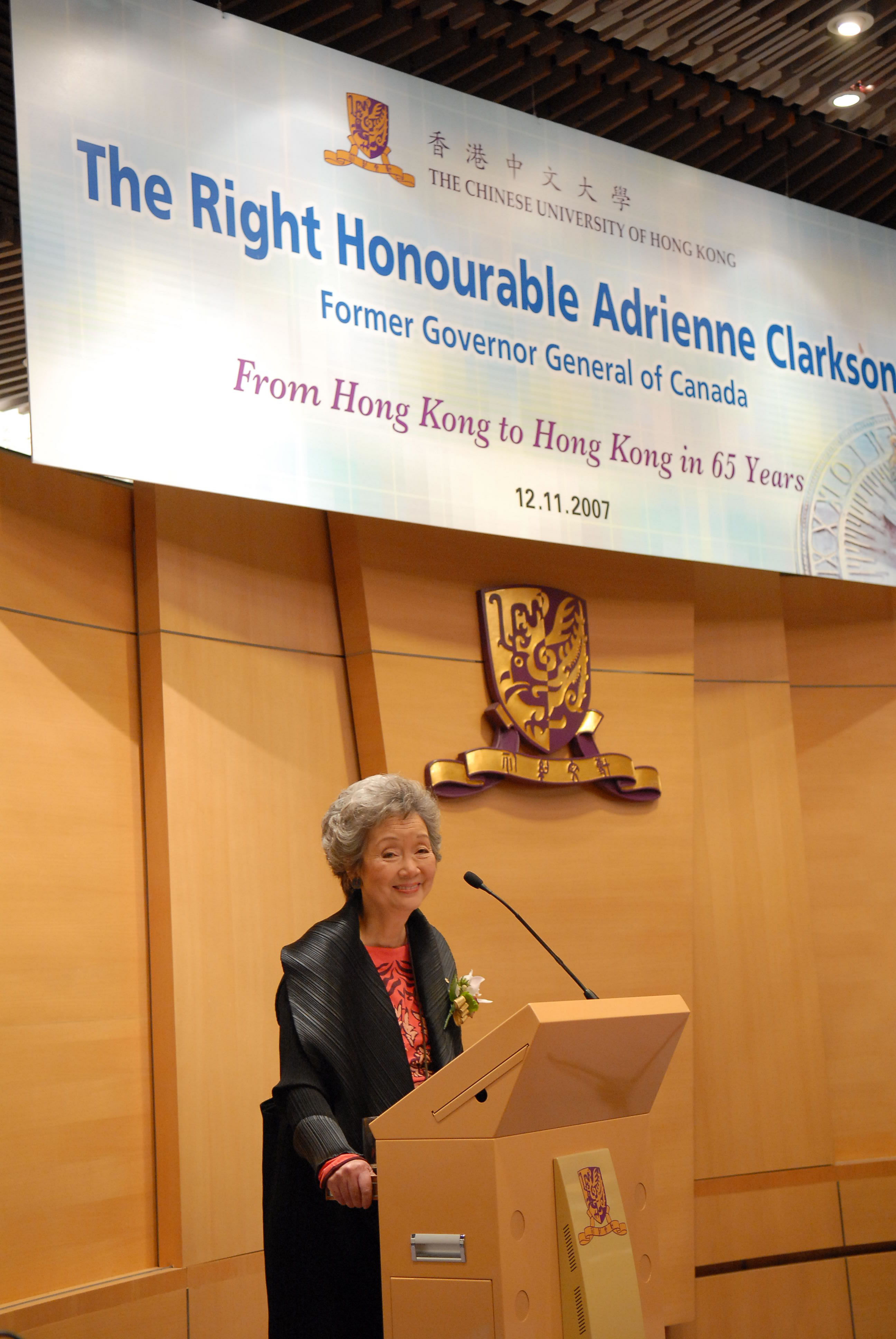 The Right Honourable Adrienne Clarkson