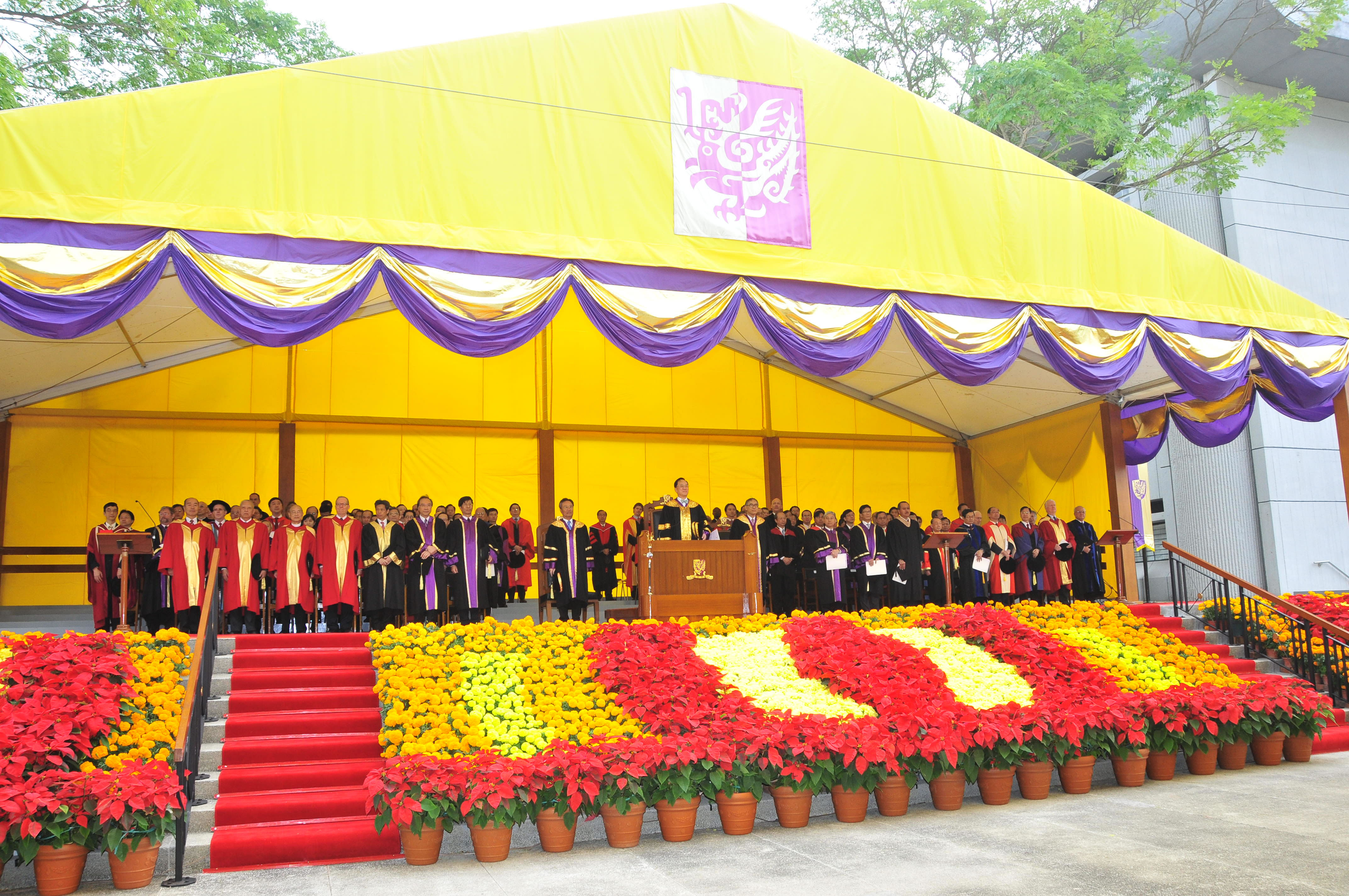 Dr. the Honourable Donald Tsang, Chancellor of the University presides at the Congregation