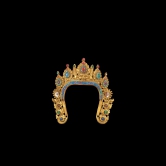 Gilt copper five-petal crown with precious stone inlay