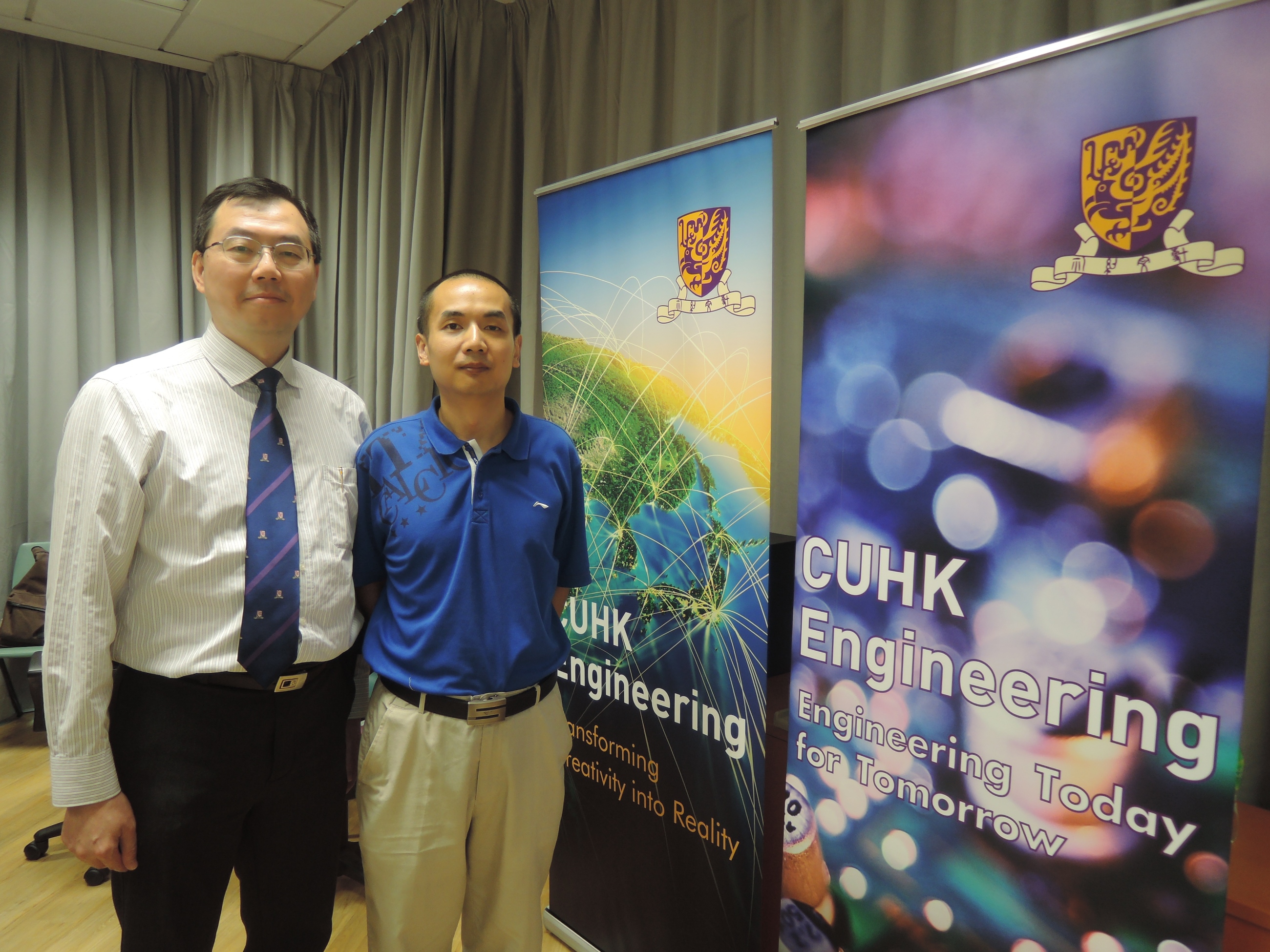 Prof. LAU Wing-cheong (left) and Prof. ZHANG Kehuan revealed sweeping security loopholes in mobile devices and social media.