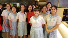 Mary Huen, CEO, Standard Chartered Hong Kong and students from Carmel Holy Word Secondary School posed for a group photo.