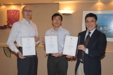 (From left) Professor Lutz-Christian, Dr Wong Wing Hung and Professor T. J. Wong