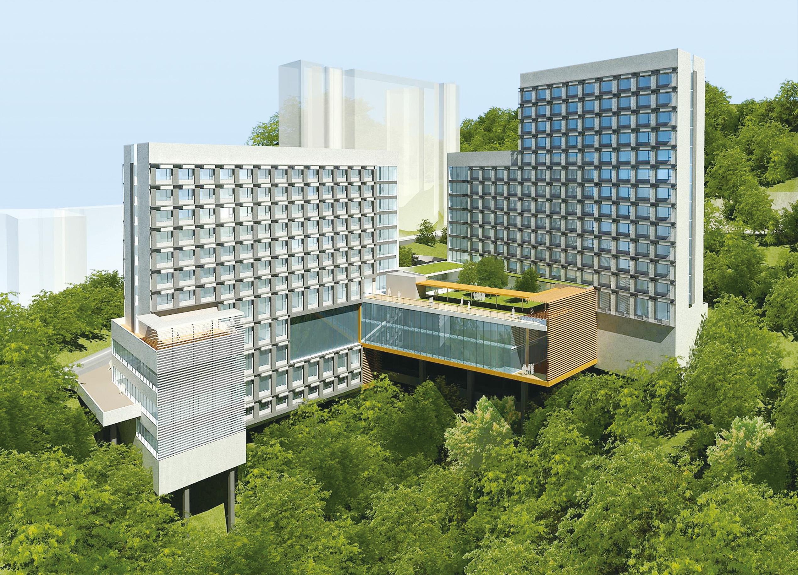 Located by Residence Road, Lee Woo Sing College will be built along the contours of the hill