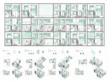 梁嘉琪《從圬工砌法到住區組織 – 重新定義新界的高密度住宅區》
香港的住宅發展，需要一個小缺口，去打破重覆、單一的形象。作品透過重新發掘圬工砌磚，跳出香港房屋固有的形態限制，創建出新的住屋單元和鄰里組織。