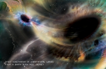 Gravitational Waves from a binary black hole merger. (Photo credit: Aurore Simonnet, E/PO Sonoma State University)