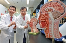 A study by CUHK confirms that plasma EBV DNA analysis is useful for screening early asymptomatic NPC. Featured are (right) Professor Dennis LO, Director of the Li Ka Shing Institute of Health Sciences at CUHK, and Professor Allen CHAN from the Department of Chemical Pathology, Faculty of Medicine at CUHK.