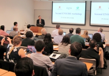 Professor Gabriel Lau, Co-Director of ENSURE and the Institute of Environment, Energy and Sustainability (IEES) at CUHK, gives the opening address at the workshop.