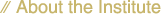 About the Institute About the Institute