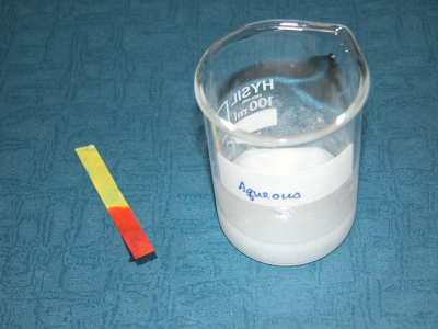 image: The aqueous solution containing aspirin was acidified with 3M HCl