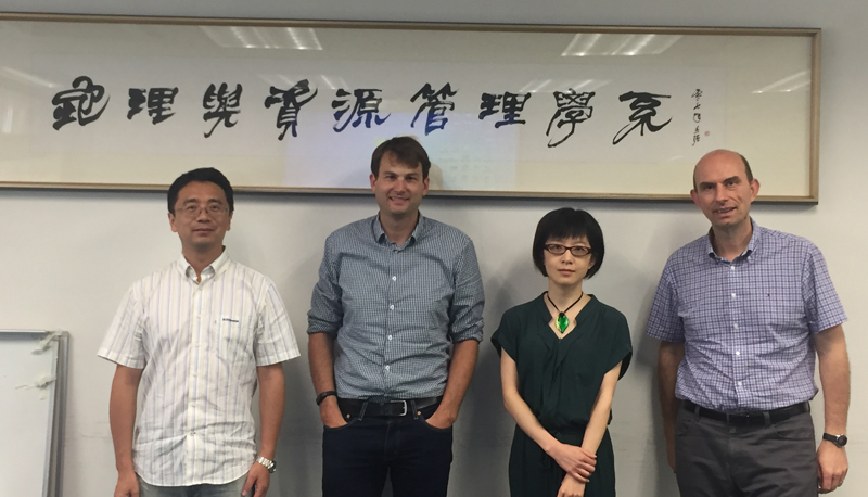 Prof. Tihomir Ancev (1st right), School of Economics visits Prof. XU Yuan (1st left) at CUHK under the Internationalisation Faculty Mobility Scheme.