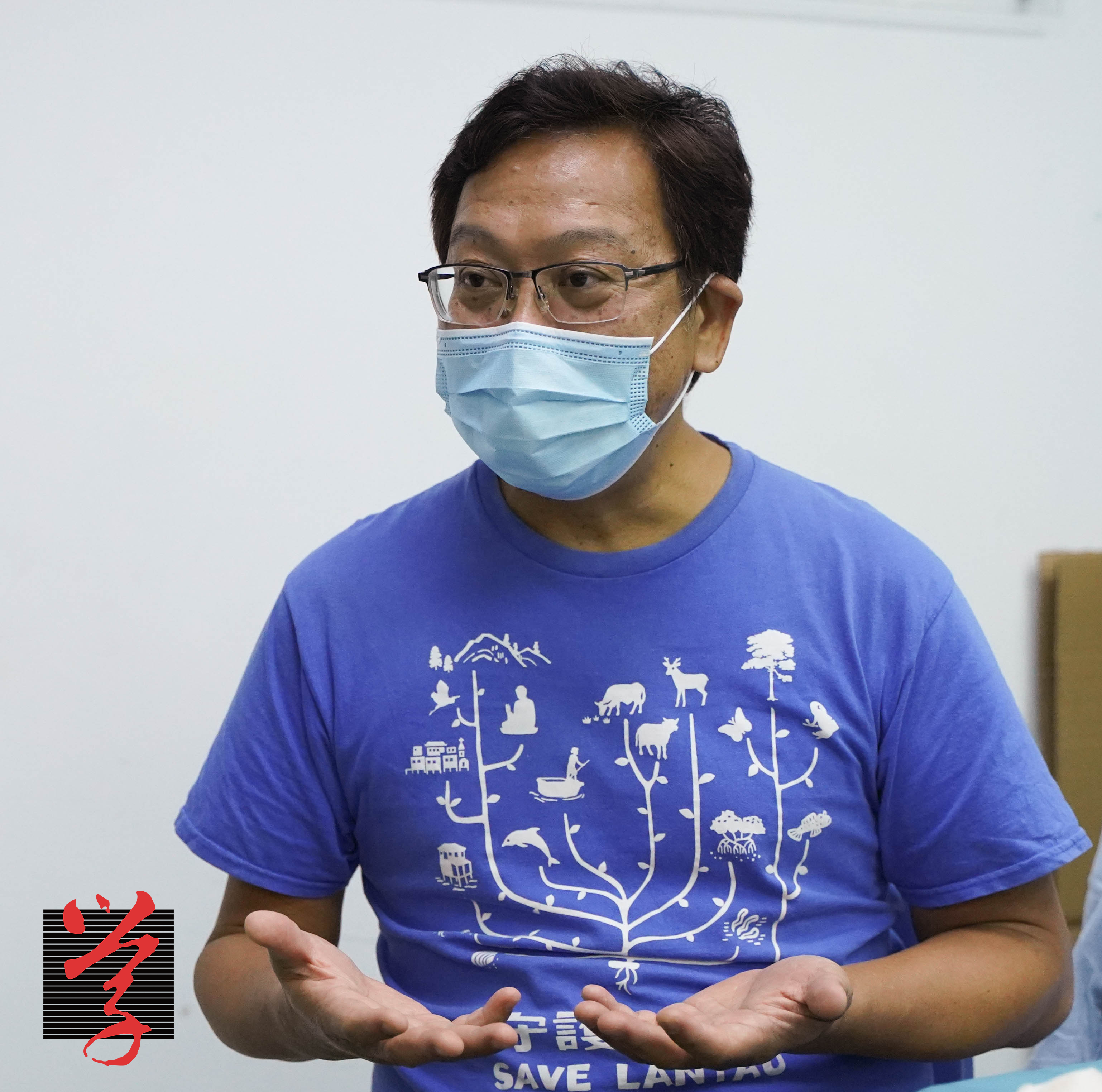 謝世傑於訪問時談及對土地運動前景的擔憂。(梁安琪攝)