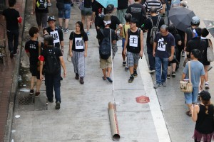 Performance artists in Hong Kong took their own way to express feelings.