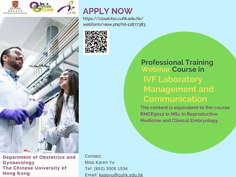 Professional Training Course in IVF Laboratory Management and Communication @ Live on Zoom