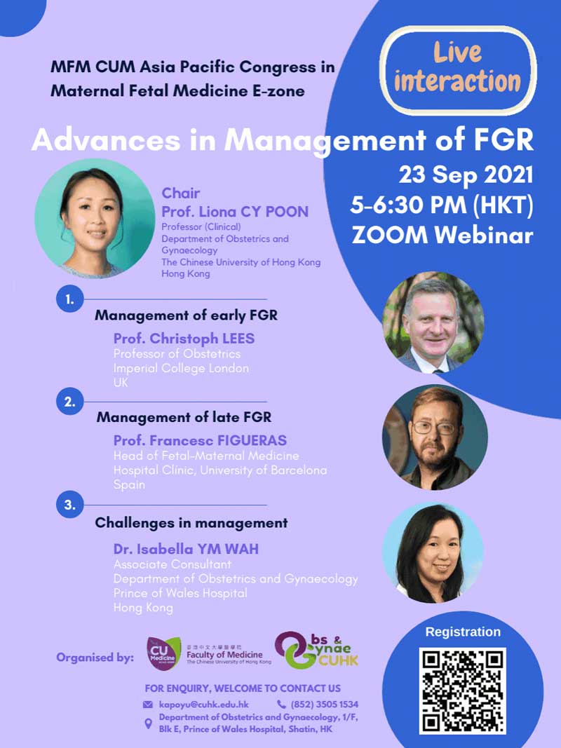 MFM CUM Asia Pacific Congress in Maternal Fetal Medicine (APCMFM) – Advances in Management of FGR @ Live on Zoom