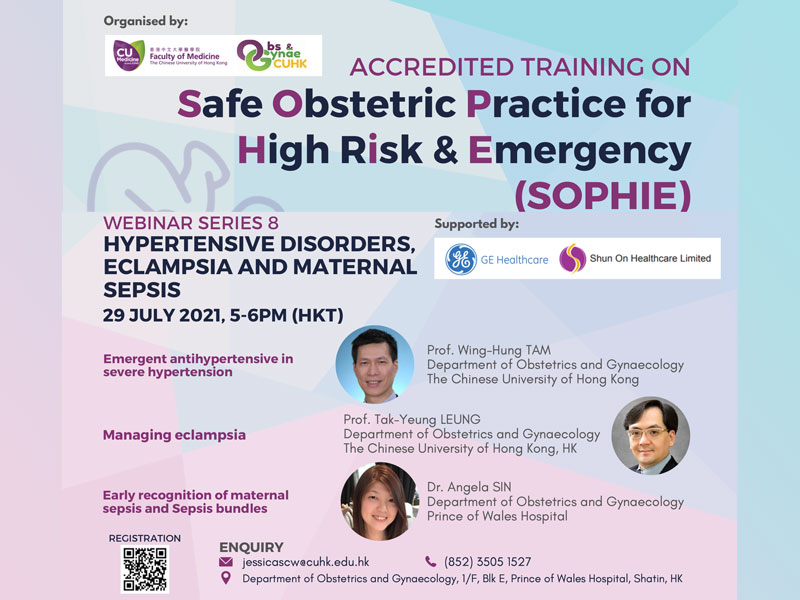 SOPHIE WEBINAR SERIES 8 - Hypertensive disorders, eclampsia and maternal sepsis @ Live on Zoom