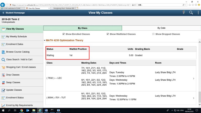 FAQ Position on waitlist