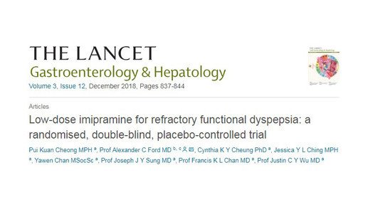 Low-dose imipramine for treatment of indigestion