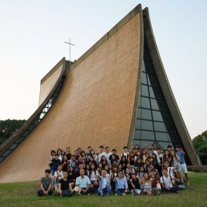 CUHK students at the Luce Chapel, Tunghai University, Taichung