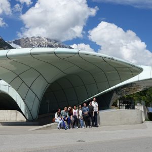 CUHK students visiting Hungerburg Funicular by Zaha Hadid Architects