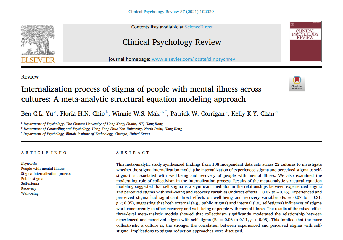 Stigma Internalization Process