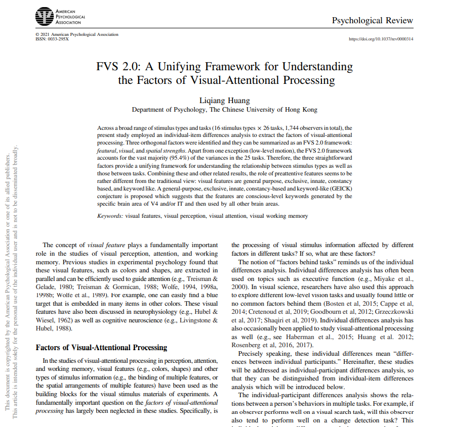 Framework for Visual-Attentional Processing